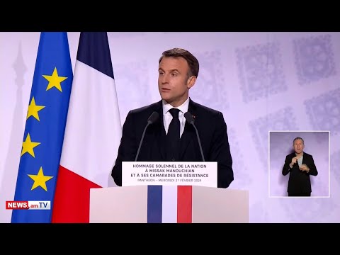 Միսա՛ք և Մելինե՛, Ֆրանսիան ընդունում է ձեզ և 23 ընկերներին իր Մեծերի Պանթեոնում. Մակրոնի ելույթը