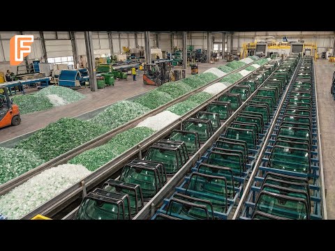 Massive Automotive Glass Manufacturing Process - Millions Car Windshields Produced Each Year