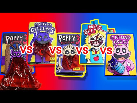 Poppy Playtime Chapter 3 vs 3 vs 3 vs 3 vs 3😈😺💀 Game Book Battle (Horror Game, Paper Play)