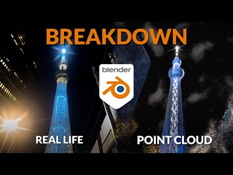 Real World to 3D Point Cloud: Tokyo Skytree in Blender