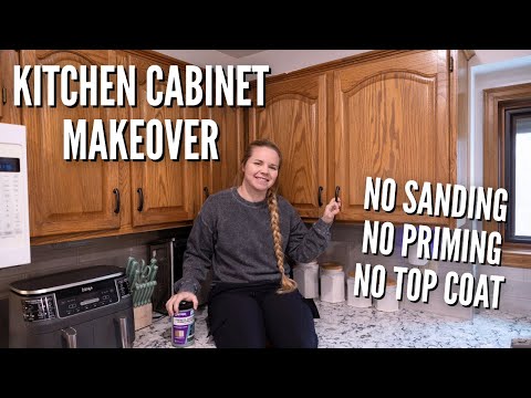 Painting OAK Kitchen Cabinets the EASY Way!