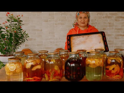 🍇 Canning Winter Fruit Compote and Baking a Puffy Cake for Tea Time 🍪