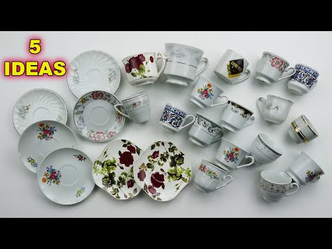 Wonderful Recycling of Old, Broken, Lost Cups! 5 Great Ideas!