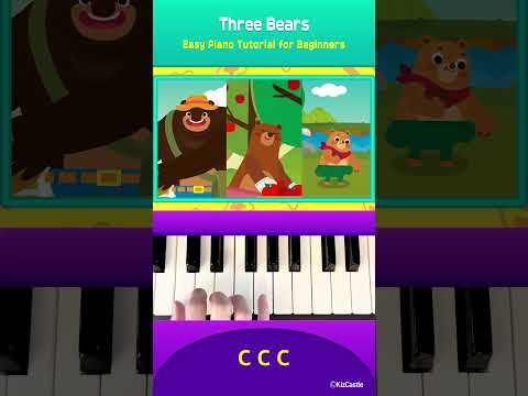 Easy Piano Song for Kids 🎹 | “Three Bears” Nursery Rhyme Tutorial #JunyTony #piano #shorts