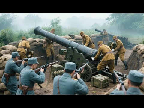 Jap artillery fires wildly, but the 8 Route silently moves behind, catching the Japanese off guard.