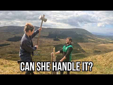 ENGLISH SHEPHERDESS GOES HILL FARMING IN IRELAND