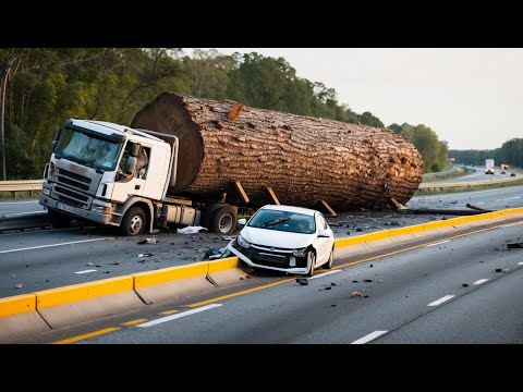 Extreme Dangerous Big Logging Wood Truck Driving Skill | Fastest Chainsaw Cutting Tree Machines #1