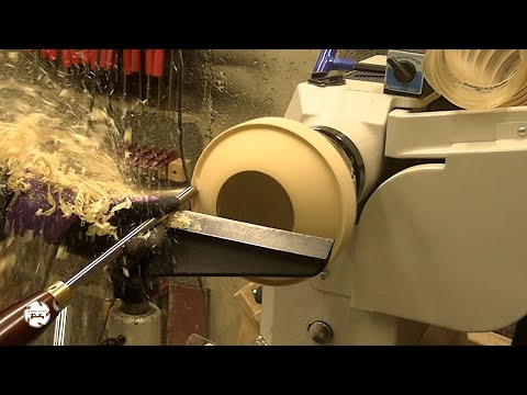 Turning a Bowl From Start to Finish, NO EDITS - Woodworking ASMR