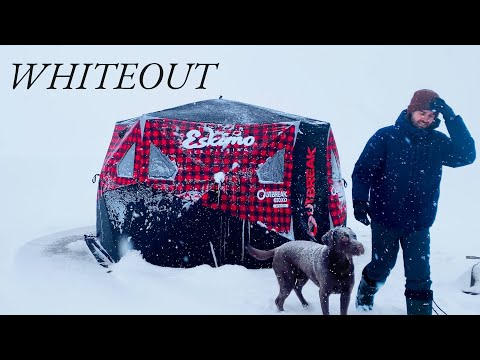 Ice Camping In Insulated Tent During Major Winter Storm