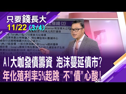 AI泡沫有可能 但絕不是現在?國際金融板塊大震盪 債券在手,方能臨危不亂?債券ETF迎除息 高年化配息率備受青睞!【20251122(第3/4段)只要錢長大*鄭明娟(謝晨彥)】