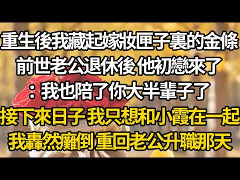 【完結】重生後我藏起嫁妝匣子裏的金條，前世老公退休後 他初戀來了：我也陪了你大半輩子了，接下來日子 我只想和小霞在一起，我轟然癱倒 重回老公升職那天