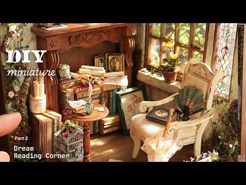 DIY Miniatures | Making Miniature Home Dream Reading Corner (Part 2) | Miniature Furnitures & Decors