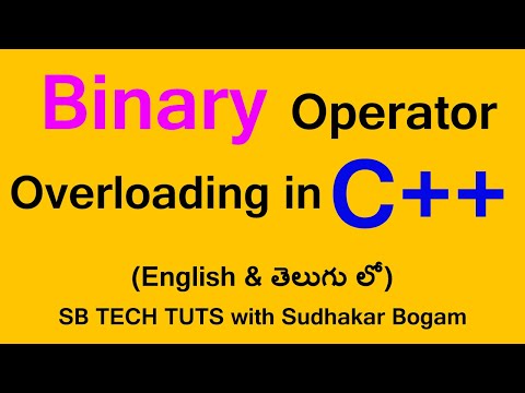 Binary operator overloading in c++ | Operator Overloading in C++ | in telugu | C++ Programming
