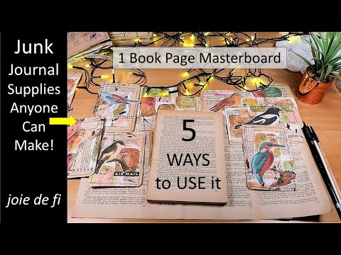 1 Book Page MASTERBOARD, 5 WAYS to USE IT ⭐ Junk Journal Supplies That Anyone Can Make