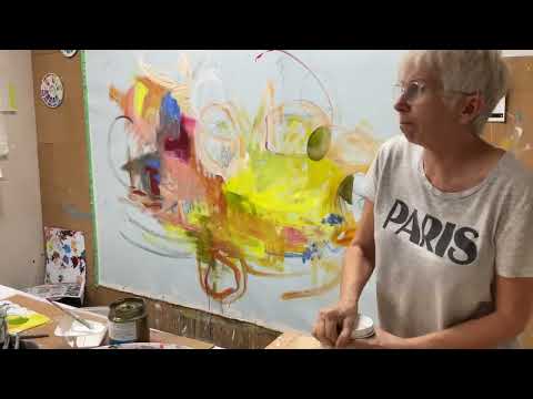 LARGE ABSTRACT PAINTING BY MARIE MANON