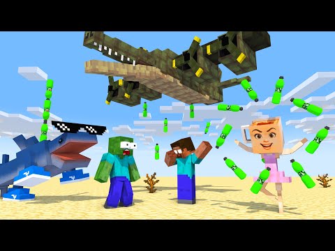 Tralalero Tralala vs Bombardino Crocodilo vs Ballerina Capuchina BOTTLE FLIP Challenge in Minecraft