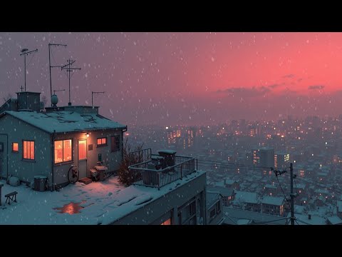 Lofi Hip Hop Beats ❄️ Snowy Japanese Town Ambience &amp; Retro Tokyo Winter Vibes 🌆 Study Chill
