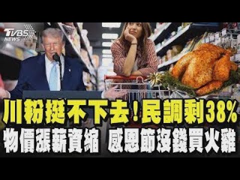 川粉挺不下去! 民調剩38% 物價漲薪資縮水 感恩節沒錢買火雞|TVBS新聞