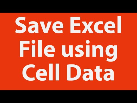 Save Excel file using data from cells & single click