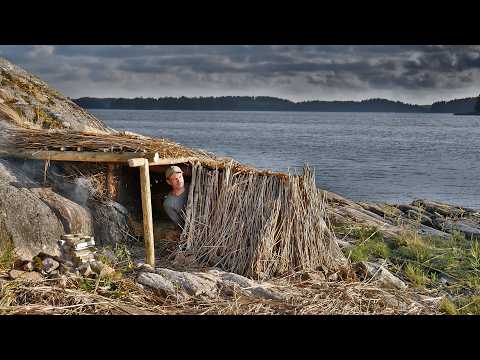3 Days on a Remote Island: Building a Survival Shelter by the Beach