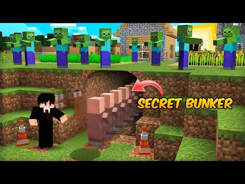 I Survived In Bunker With villager to Protect From Zombies