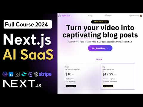 Build and Deploy a Full Stack AI SaaS with Next.js, TypeScript, ShadCN, Stripe | Full Course 2025