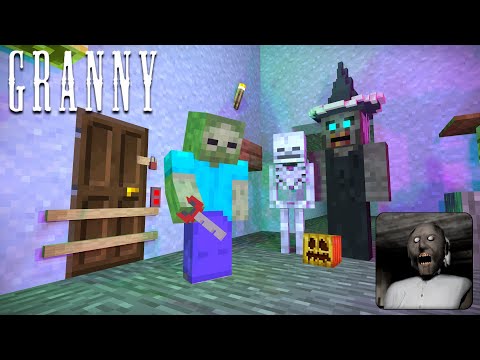 MONSTER MOBS GRANNY 1 HALLOWEEN ESCAPE CHALLENGE MINECRAFT ANIMATION