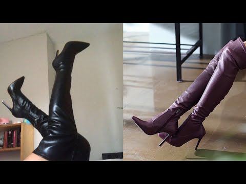 Elevated Elegance | Fashion-Forward Leather Over-the-Knee Heel Boots with Chic Appeal