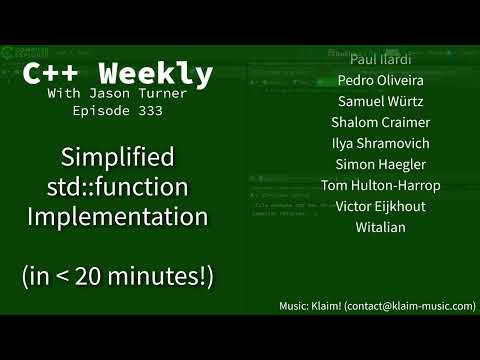 C++ Weekly - Ep 333 - A Simplified std::function Implementation
