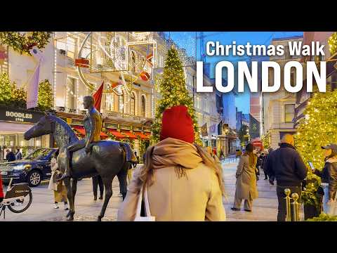 LONDON CHRISTMAS Walking Tour 🎄 CHRISTMAS Markets and Lights 4K Walk with Captions [4K/60fps]