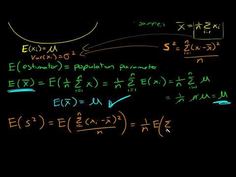 What is an unbiased estimator? Proof sample mean is unbiased and why we divide by n-1 for sample var