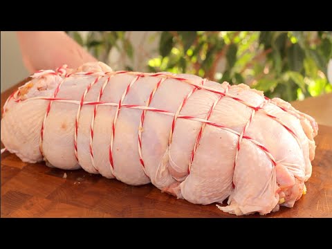 This is how I cook a whole chicken. Delicious taste! Stuffed chicken with cheese and mushrooms.