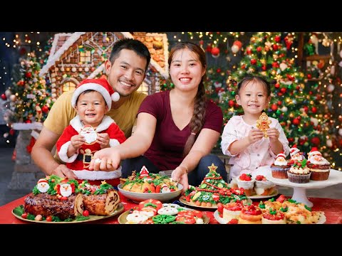 Harvesting taro, sweet potatoes, and cabbage to sell at the market and cook for Christmas
