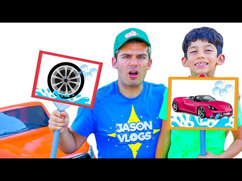 Jason play car wash for kids video
