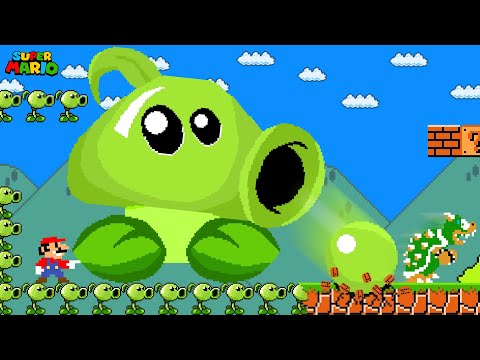 When Everything Mario Touches Turns to Peashooters (Plants vs. Zombies)