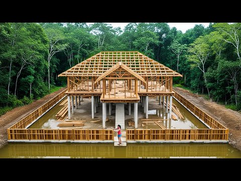 She Can Do It All: The Empowered Woman Builds a Unique Wooden Villa with Distinctive Architecture