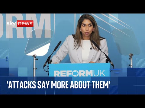 Nigel Farage and Suella Braverman speak at Reform UK news conference