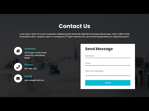 Create Responsive Contact Us Page in HTML, and CSS