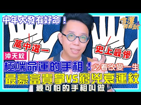 斷掌論命手相學！最豪富貴掌VS窮兇衰運紋！先天紋路決定你後天運勢，萬中選一的極端掌紋！｜每周精選@iletyou888