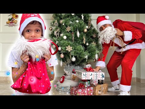 Mark and Dad waiting Santa and They are playing in preparation for Christmas