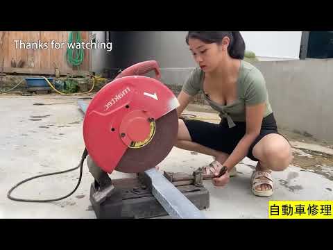 Girl Restores Old Car for Agriculture. Restoring Old Car. Genius Girl Repairs Old Cars