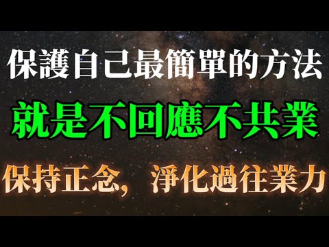 保護自己能量最簡單的方法就是不去理會，保持正念，讓所有負能量都自動消失。