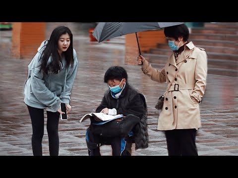 Boy Doing Homework Alone on the Street | Social Experiment