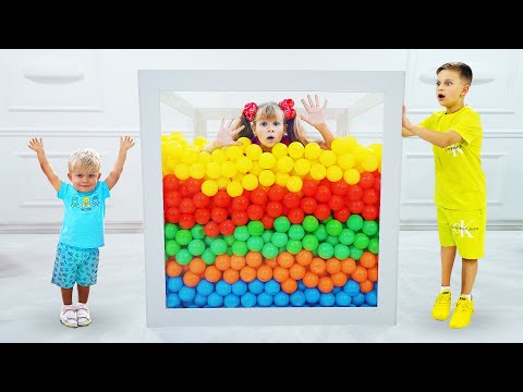 Diana and Roma Cube Challenge and other Funny Kids Stories with baby Oliver