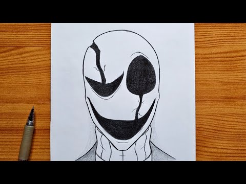 How to draw Creepy ghost face | Ghostface step by step | Easy ideas for beginners