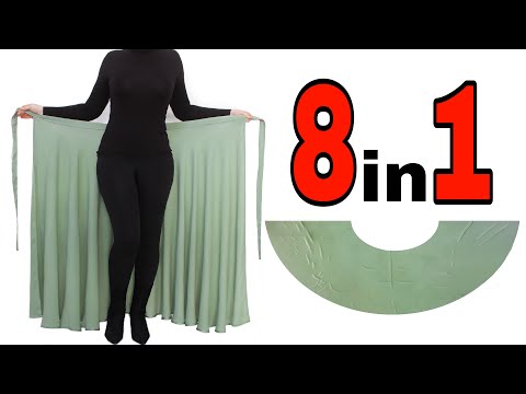 Make 1 Easy Circle Skirt, Wear in 8 Different Ways!❤️As pants, dress, vest