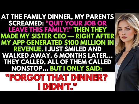 At The Family Dinner, My Parents Gave Me A Choice: "Quit Your Job Or Leave This Family." So I...