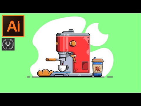 Adobe Illustrator CC Tutorial - Coffee Maker illustration Design