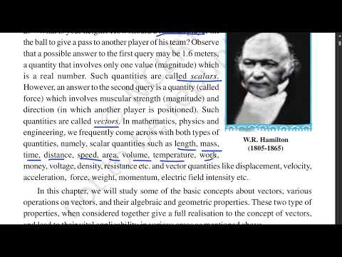 VECTOR ALGEBRA | iNTRODUCTION | 10.1