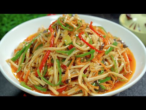 杏鮑菇比肉還好吃的做法，鮮香入味，爽滑下飯，一盤根本吃不夠#家常菜 #天天相見廚房 #杏鲍菇